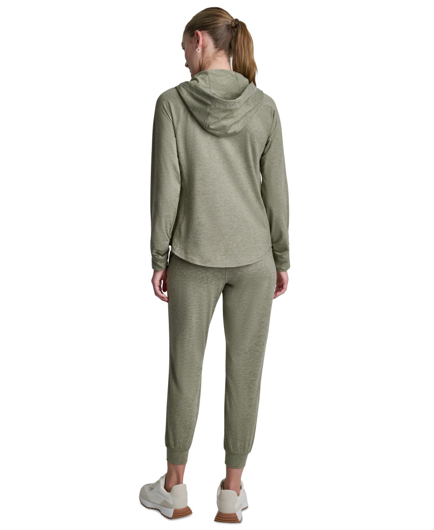 Женское худи DKNY Sport DKNY Full-Zip Long-Sleeve, цвет: Bay Leaf Spacedye — фото 5