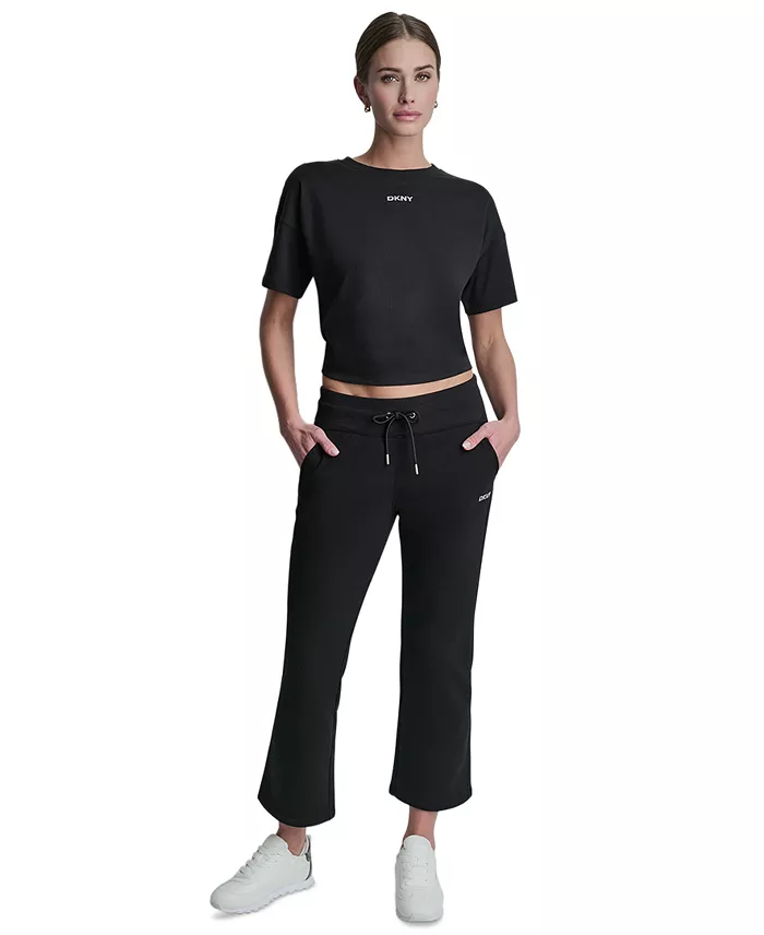 Women's Metallic Bubble Mid-Rise Crop Flare Pants - thumbnail 2
