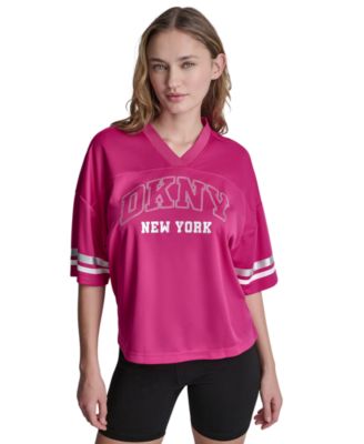 Women's Varsity Rhinestone V-Neck Sports Jersey