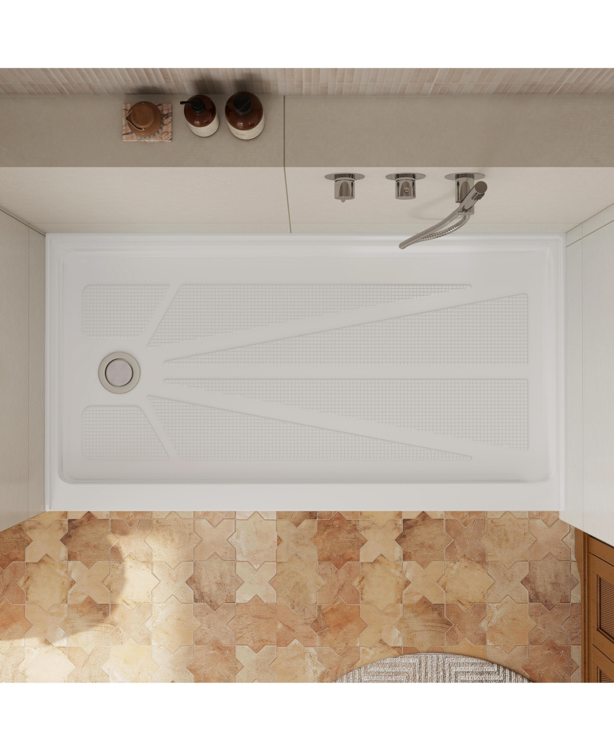 Casainc 60" W x 32" D Acrylic Single Threshold Shower Base, Alcove Pan with Slip-Resistant Surface