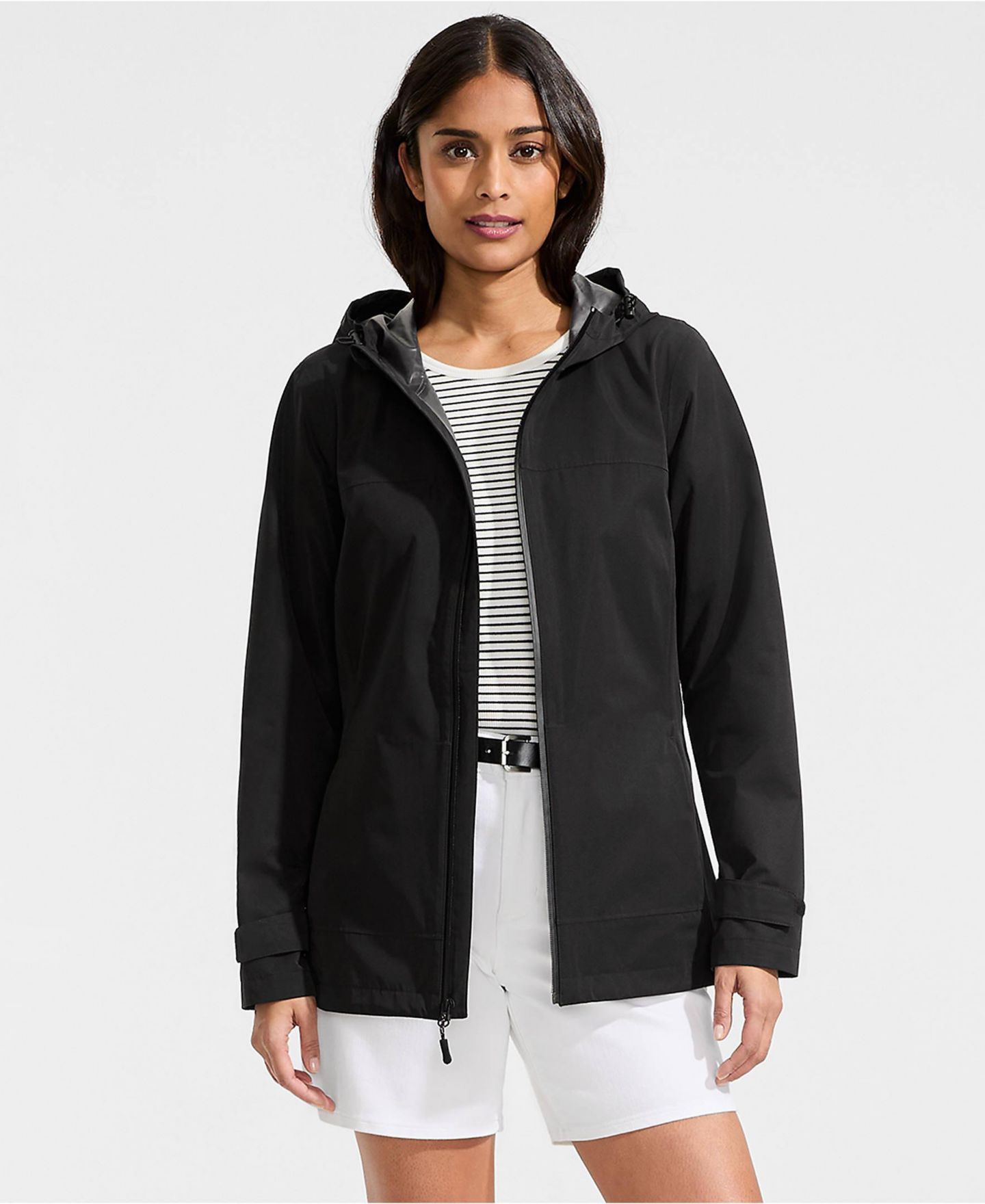 Женская куртка Lands' End Rain Jacket, цвет: Чёрный — фото 4