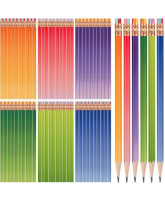 Hb Pencils Wood Cased Eraser Hexagonal Graphite Sketching 60-count