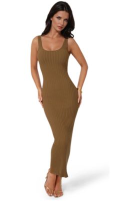 Women's Crochet U-Neck Maxi Dress