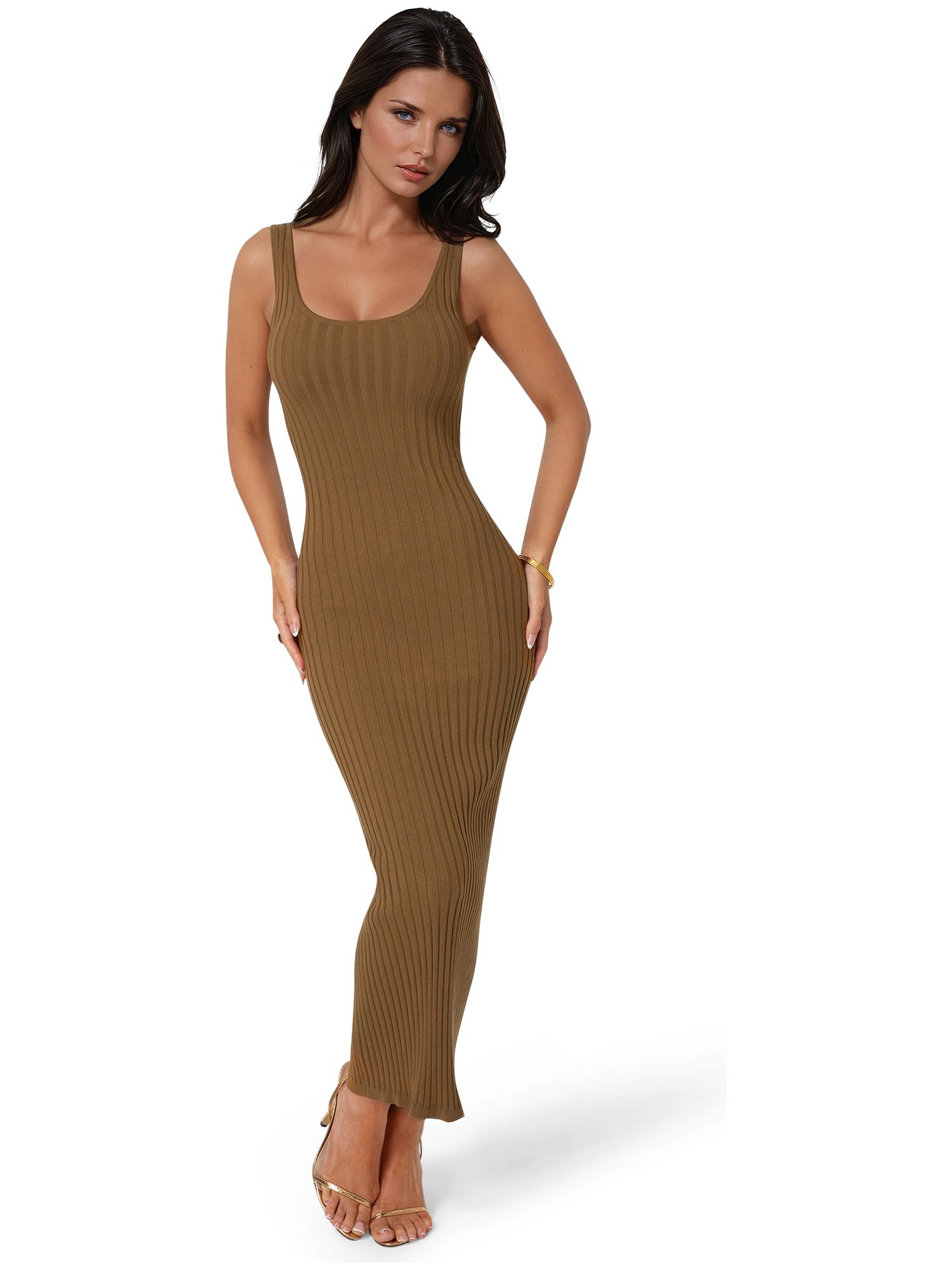 Women's Crochet U-Neck Maxi Dress
