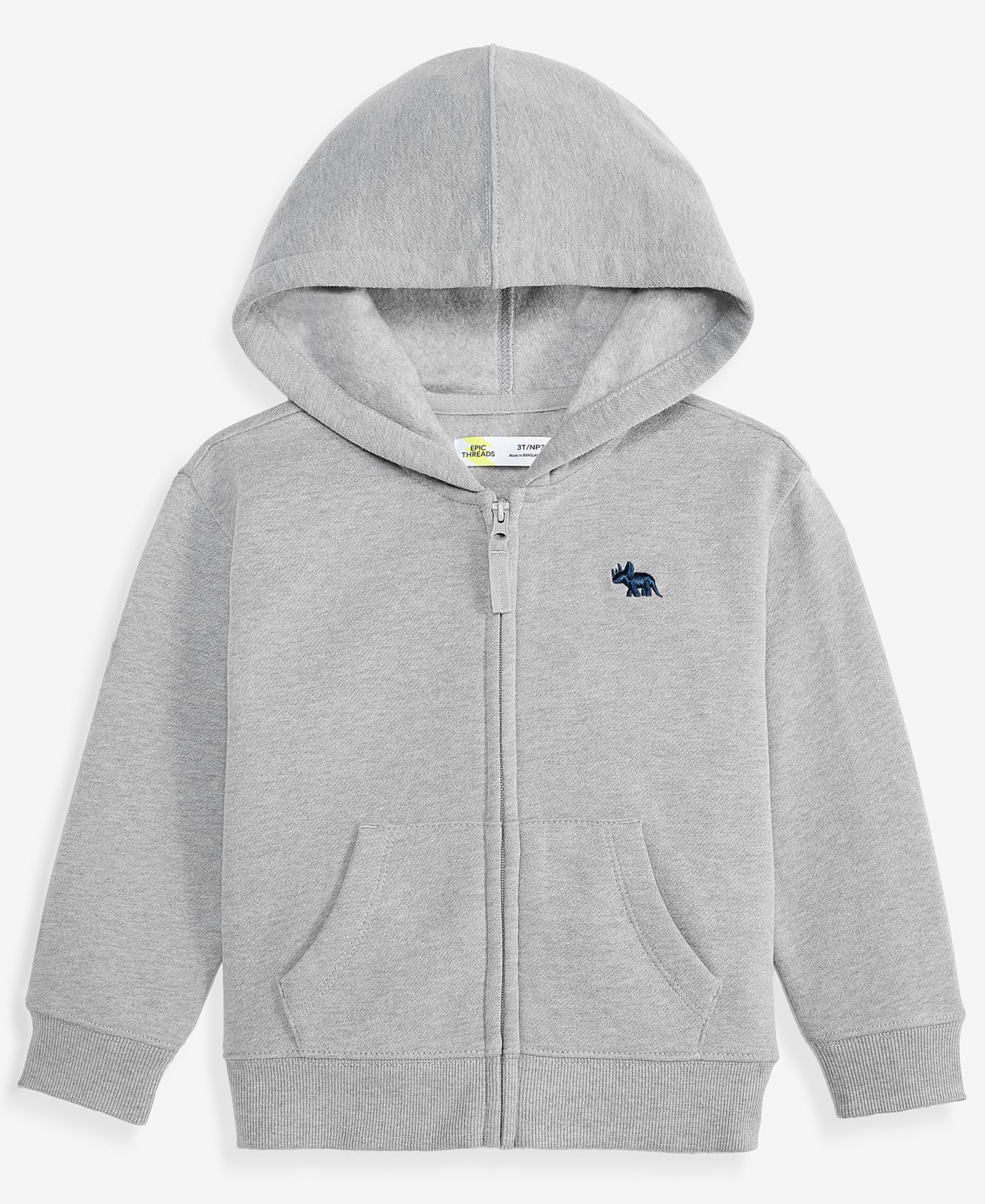 Детская толстовка на молнии Epic Threads Fleece Icon для мальчиков 12M-5T, цвет: Серый — фото 1