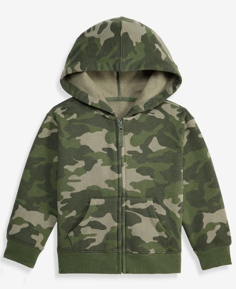Худи Epic Threads Toddler Boys' 12M-5T Camo-Print Fleece Zip-Up, цвет: Камуфляжный