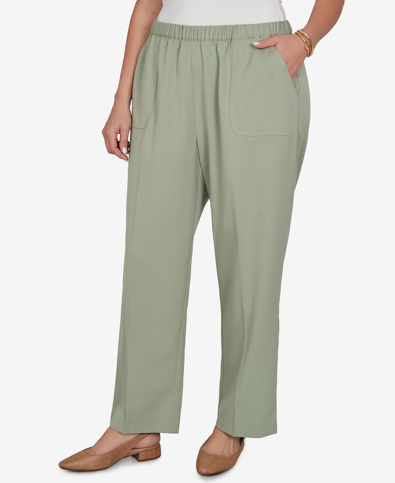 Plus Size Sage Twill Short-Length Pants
