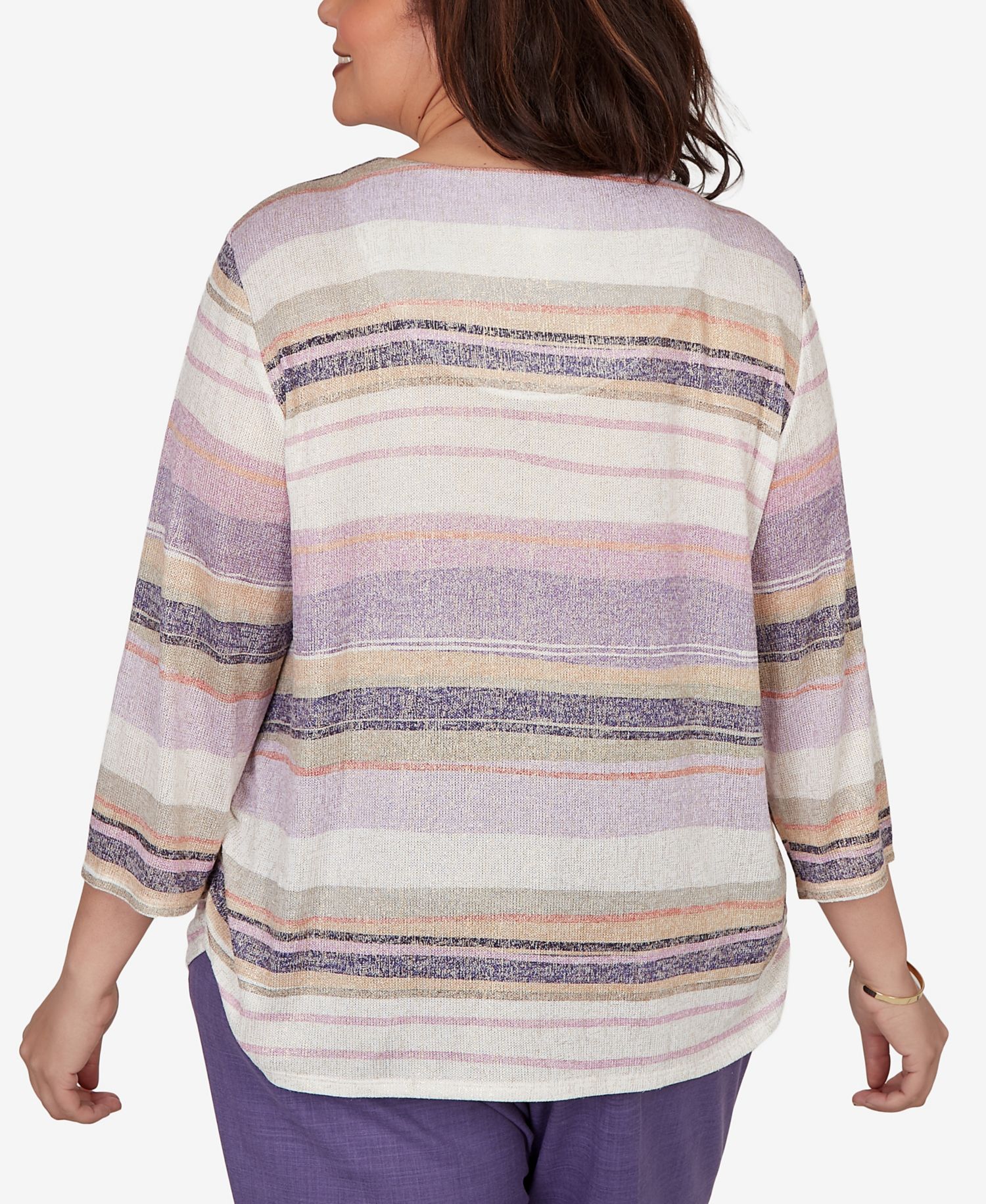 Plus Size Grand Bazaar Mixed Stripe Knit Top