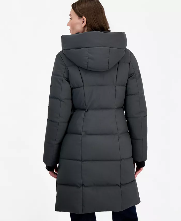 Women's Hooded Zippered Puffer Coat - thumbnail 2