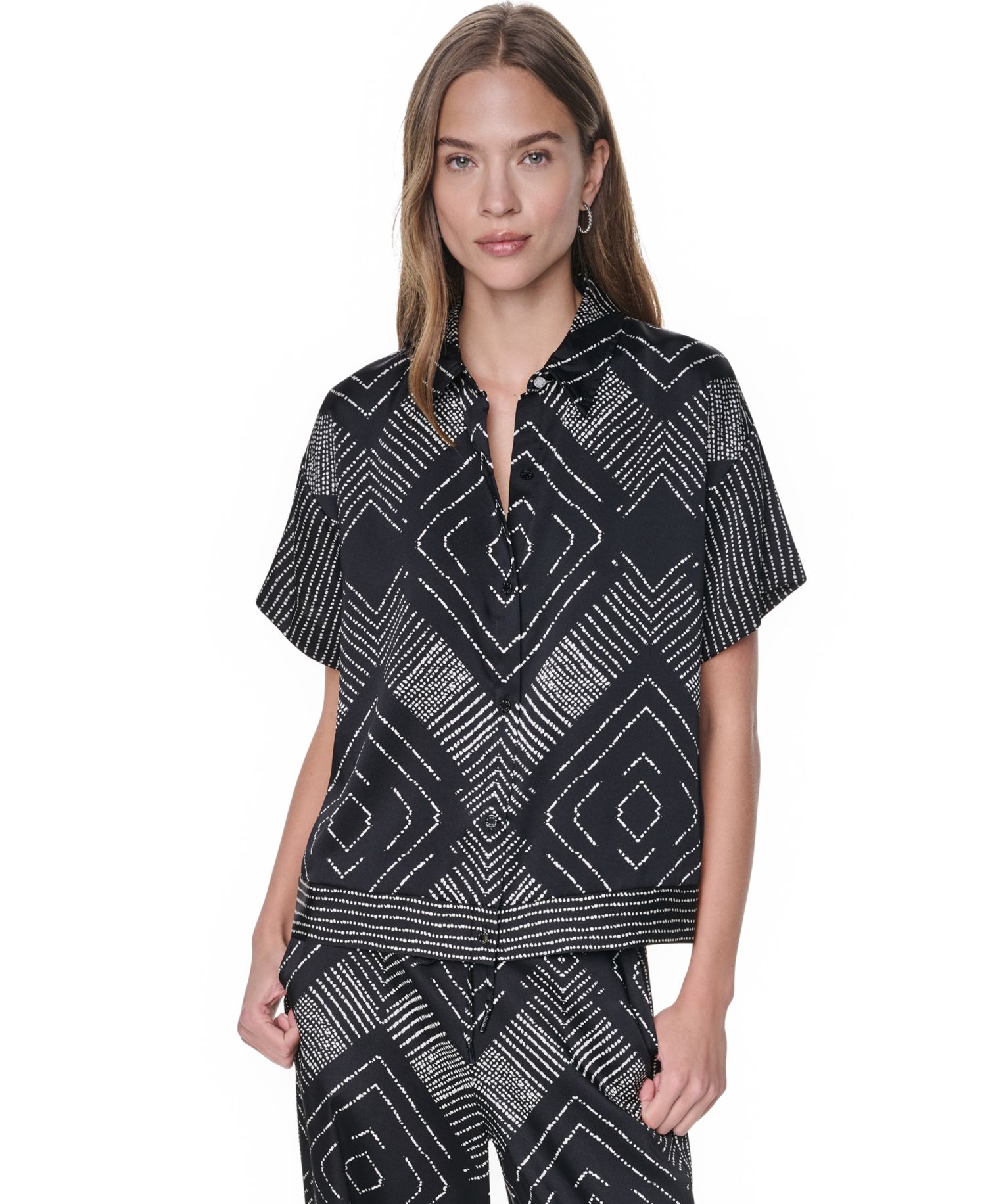 Women's Printed Button-Down Collared Neck Shirt