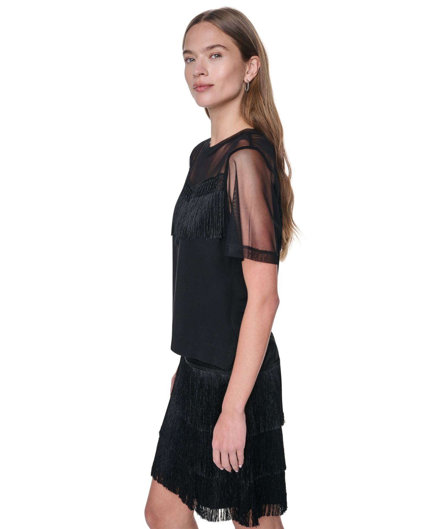 Women's Fringe Detail Crewneck Top