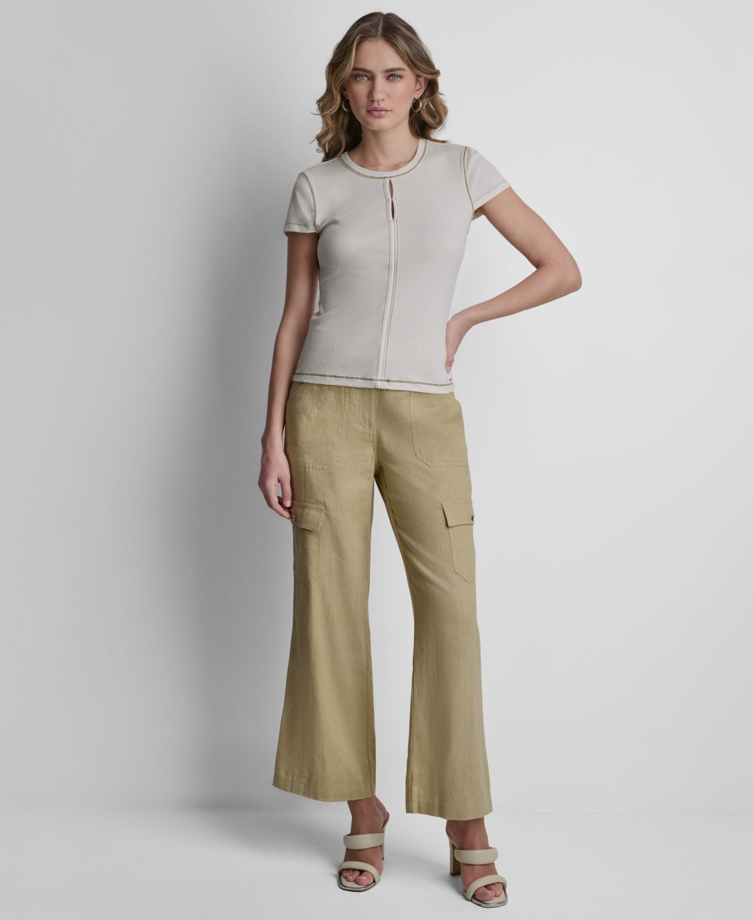 Women's Crewneck Contrast Stitch Top