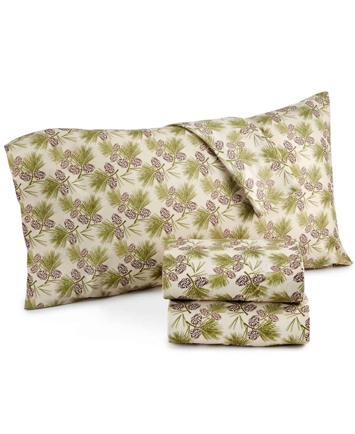 Shavel Micro Flannel Printed California King 4-pc Sheet Set In Pinecone Natural