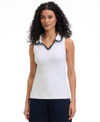 Women's Sleeveless Micro Rib Polo