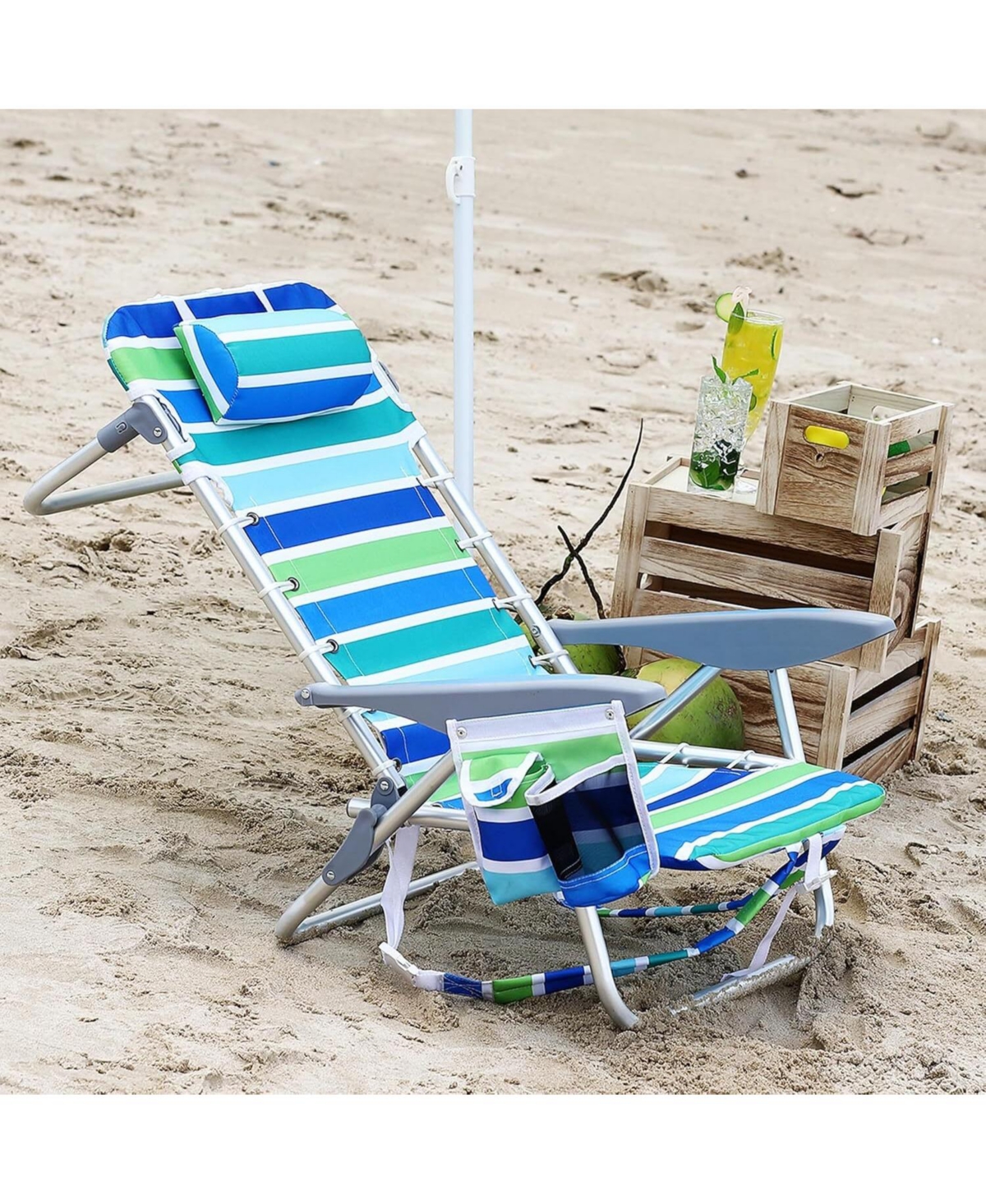 Xo Pack Lightweight Portable Backpack Beach Chair for Adults with 5 Positions, Backpack Straps