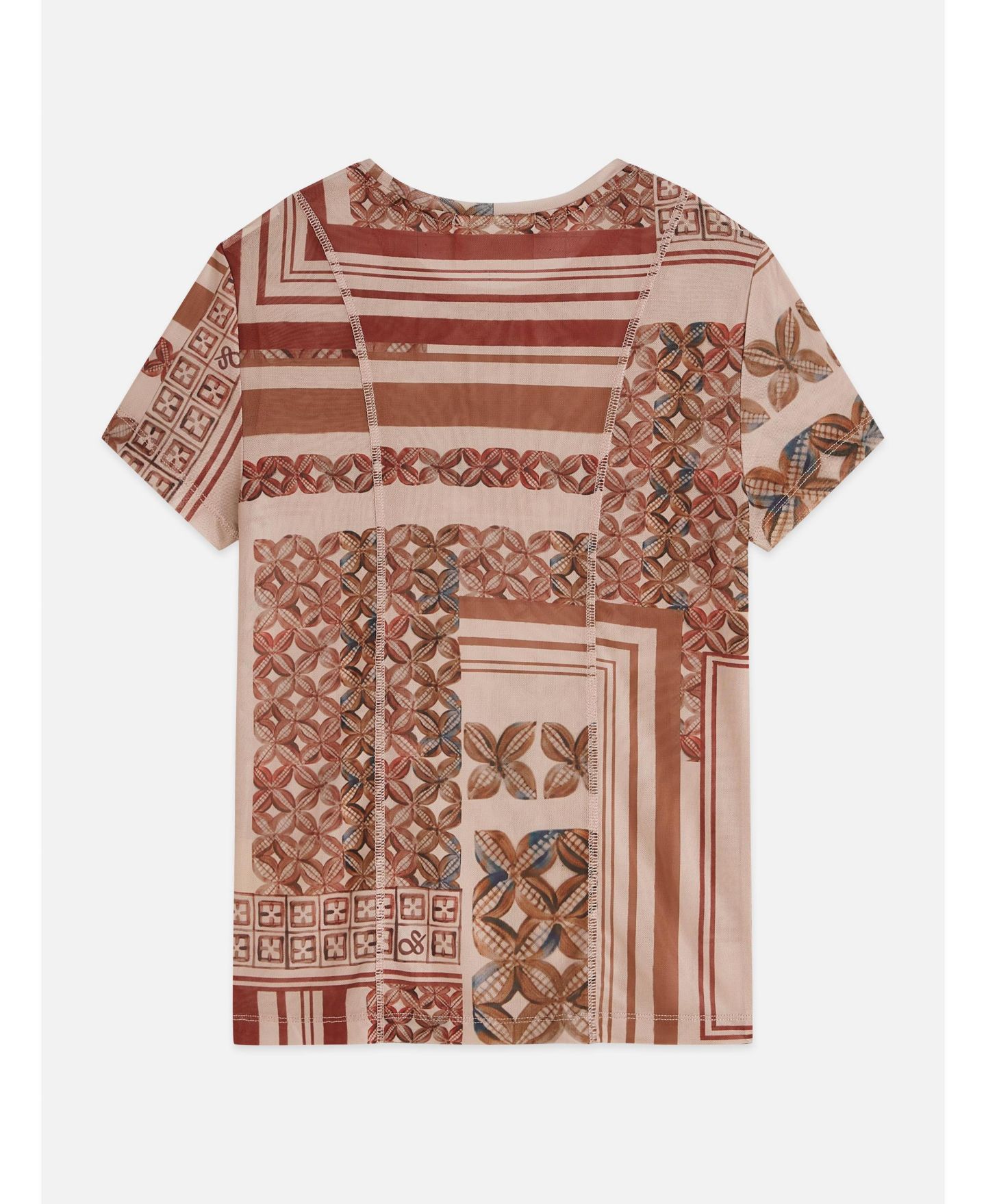 Женская футболка SCOTCH & SODA Printed Mesh Slim-Fit, цвет: Розовый пыльный меланжевый — фото 5