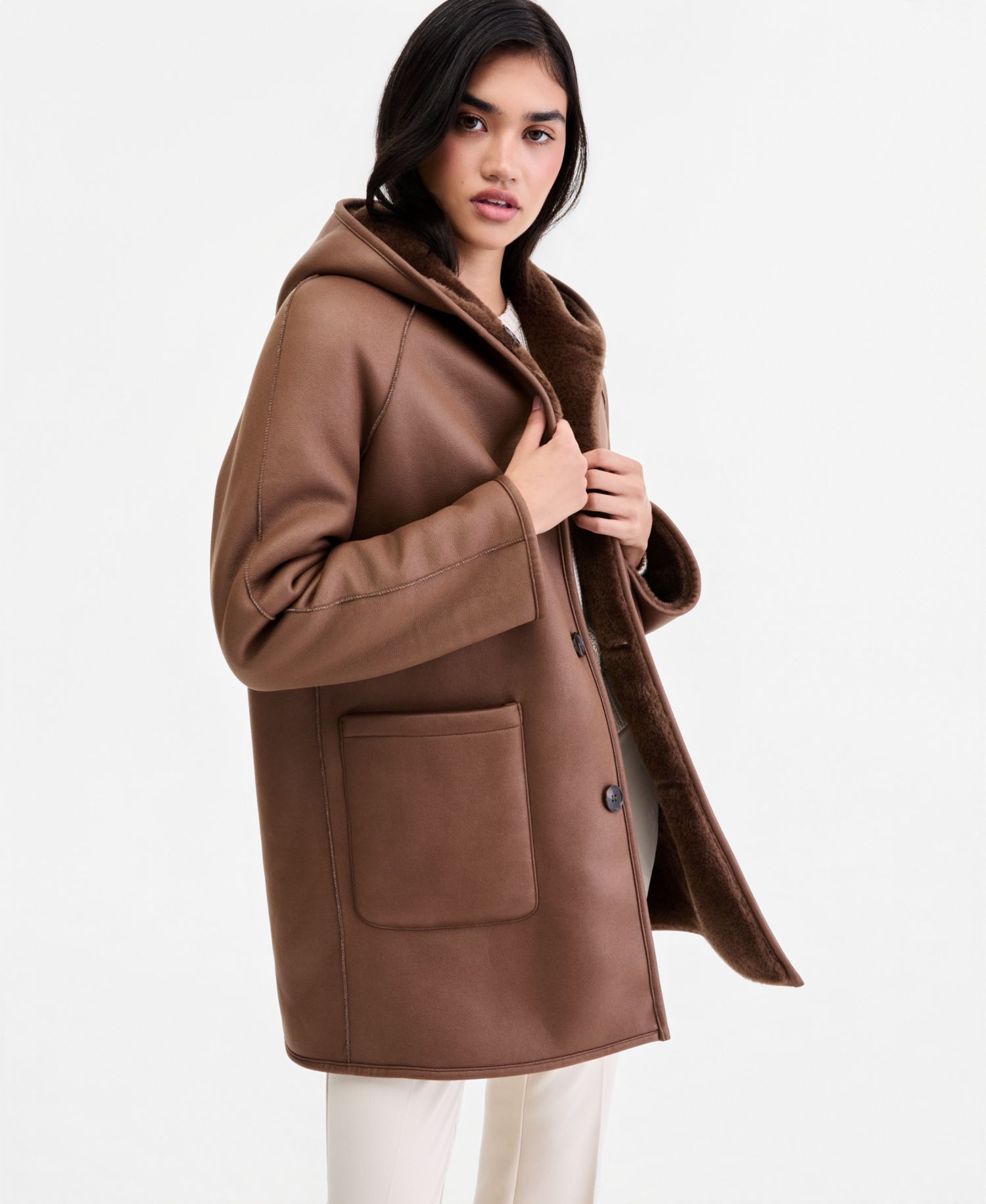 Women's Hooded Reversible Teddy Jacket, Created for Macy's