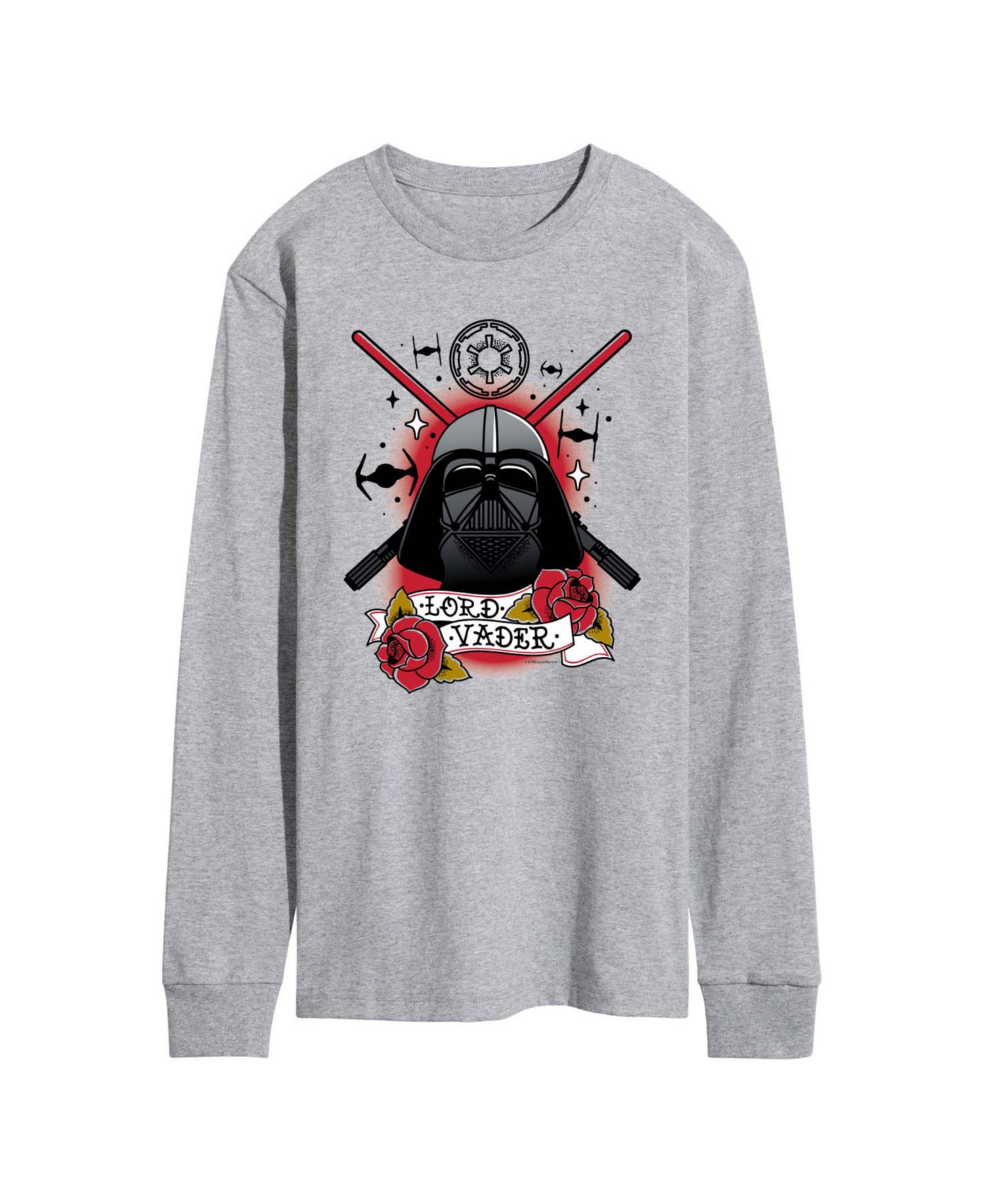 Men's Darth Vader Traditional Tattoo Long-Sleeve Graphic T-Shirt