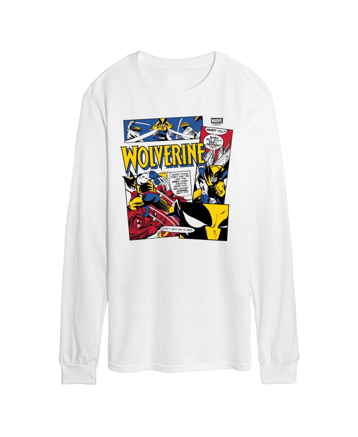 Men's Wolverine Comic Panels Collage Long-Sleeve Graphic T-Shirt