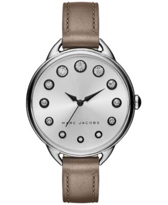 Marc Jacobs - Women's Betty Cement Leather Strap Watch 36mm MJ1476