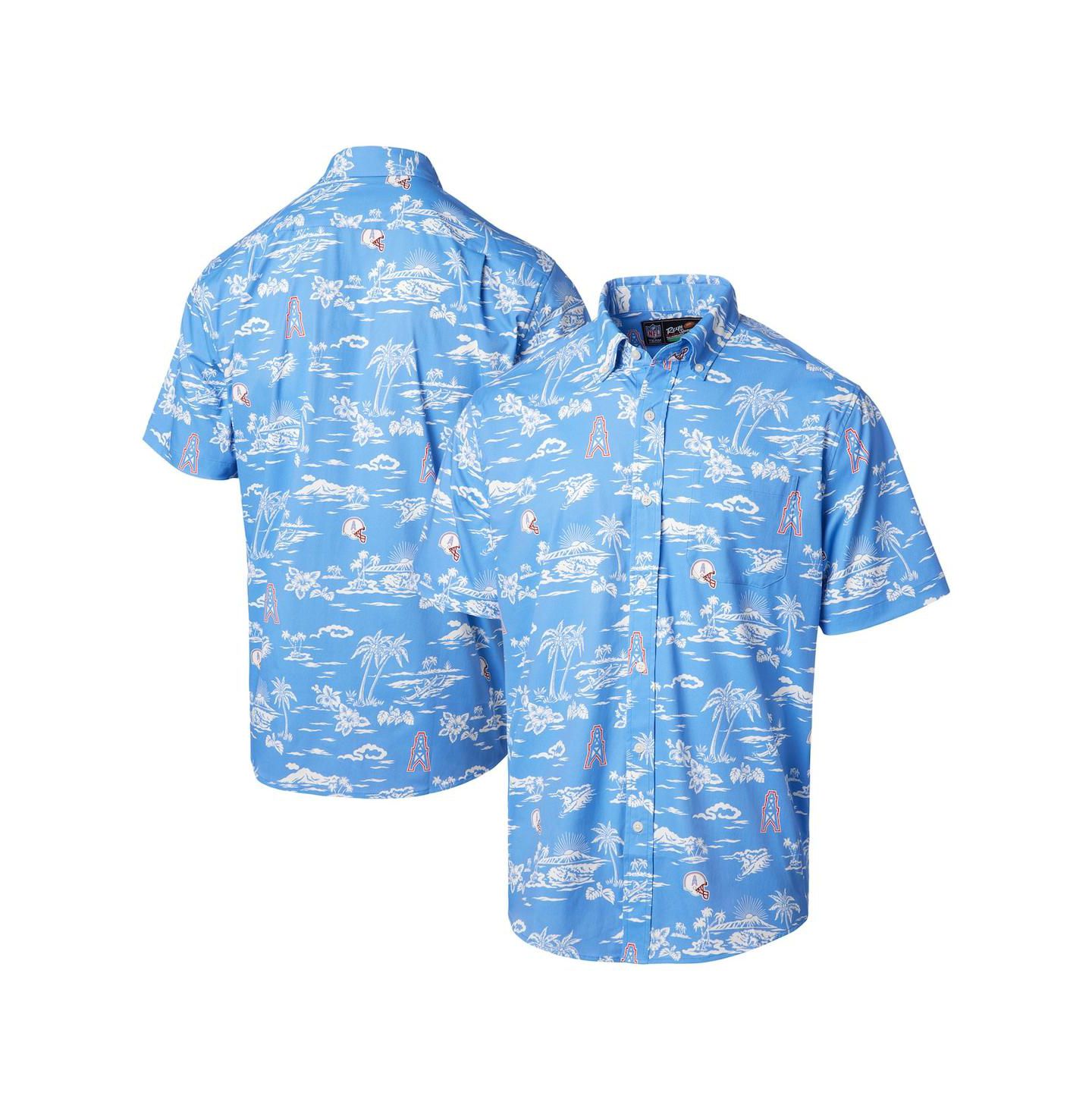 Мужская рубашка Reyn Spooner Light Blue Houston Oilers Throwback Kekai Print Button-Up — фото 1