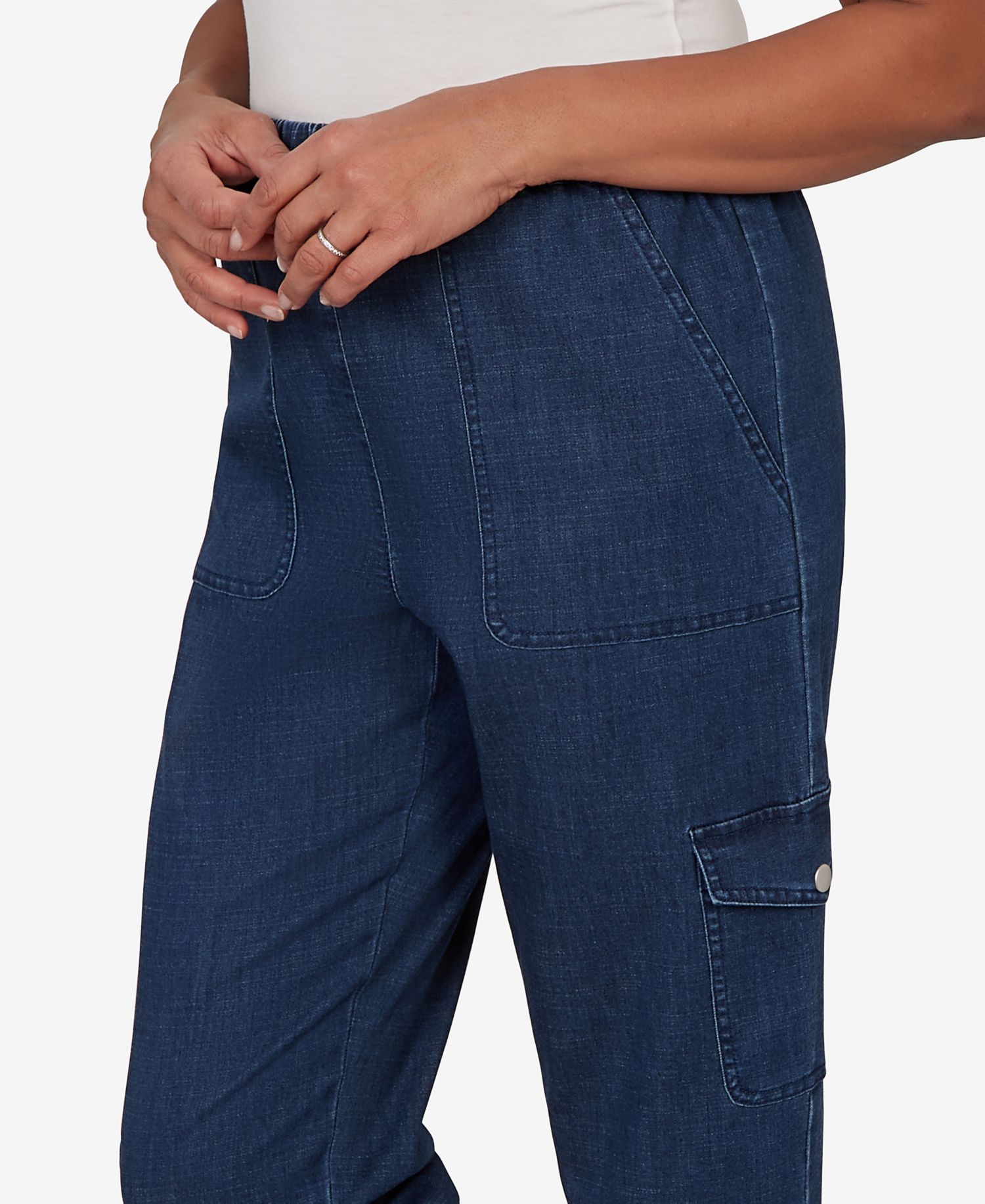 Petite Pull-On Cargo Pocket Jeans