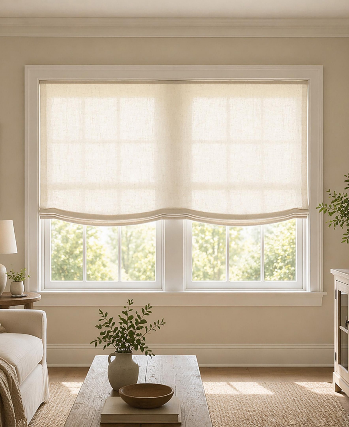 Shadisfy Soft Linen Blend Cordless Relaxed Roman Shade