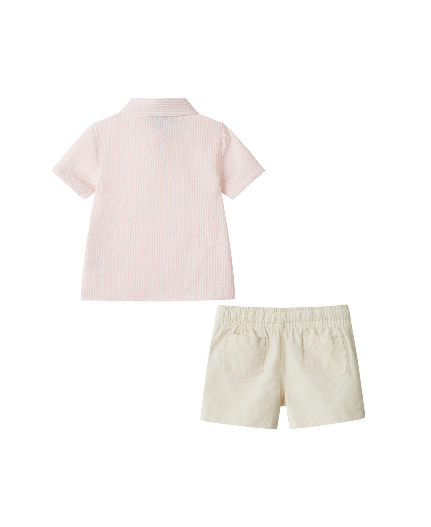 Baby Boys Puckered Buttondown and Shorts Set