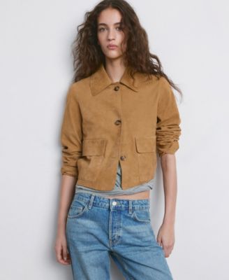 Women's Chest-Pocket Suede Jacket