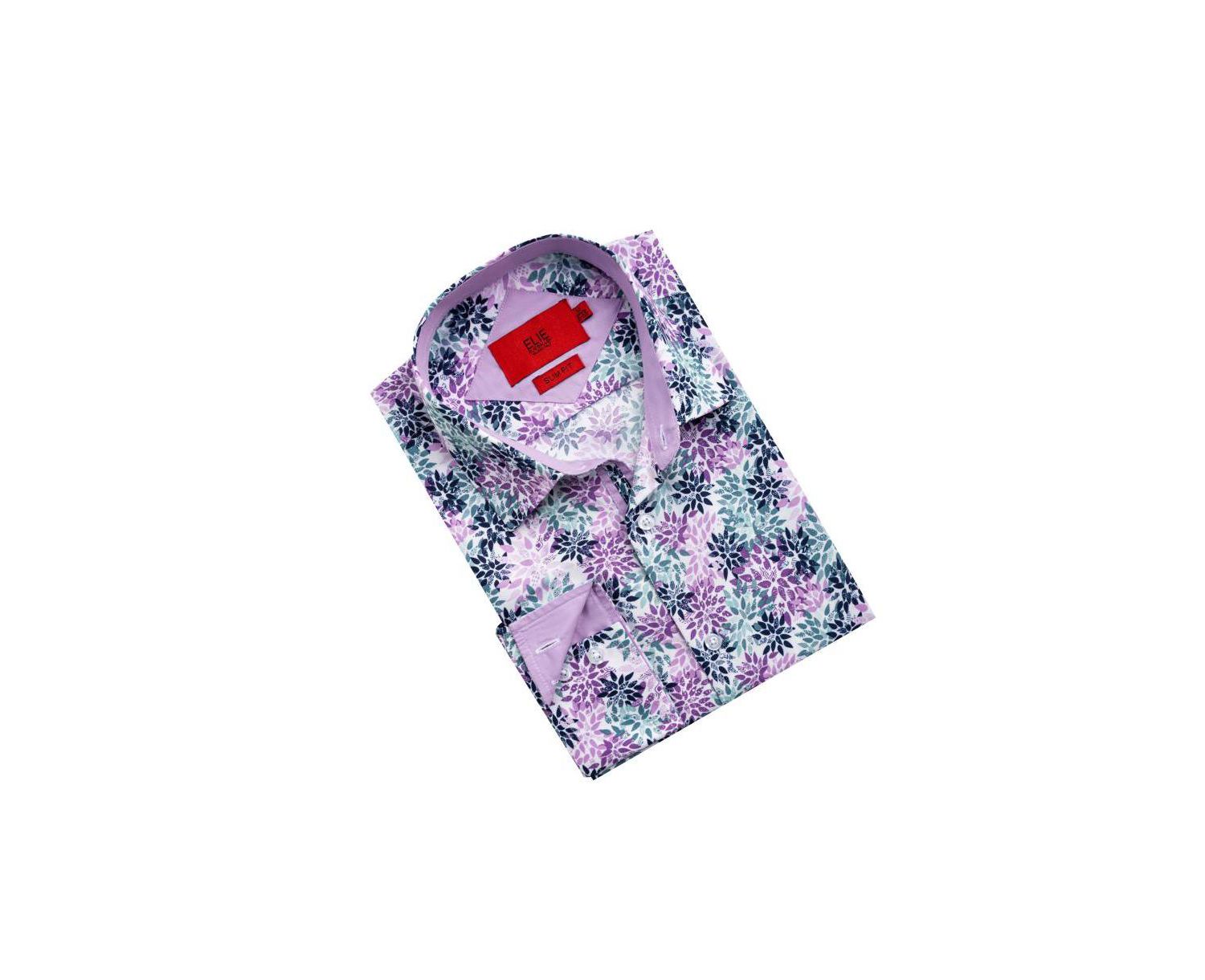 Men's Slim Fit Floral Button-Down Shirt