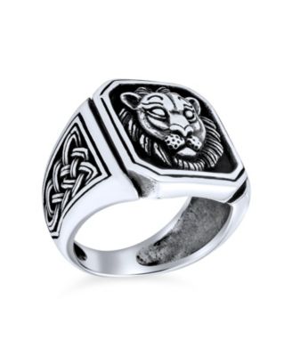 Masculine King of Jungle Lion Ring .925 Sterling Silver