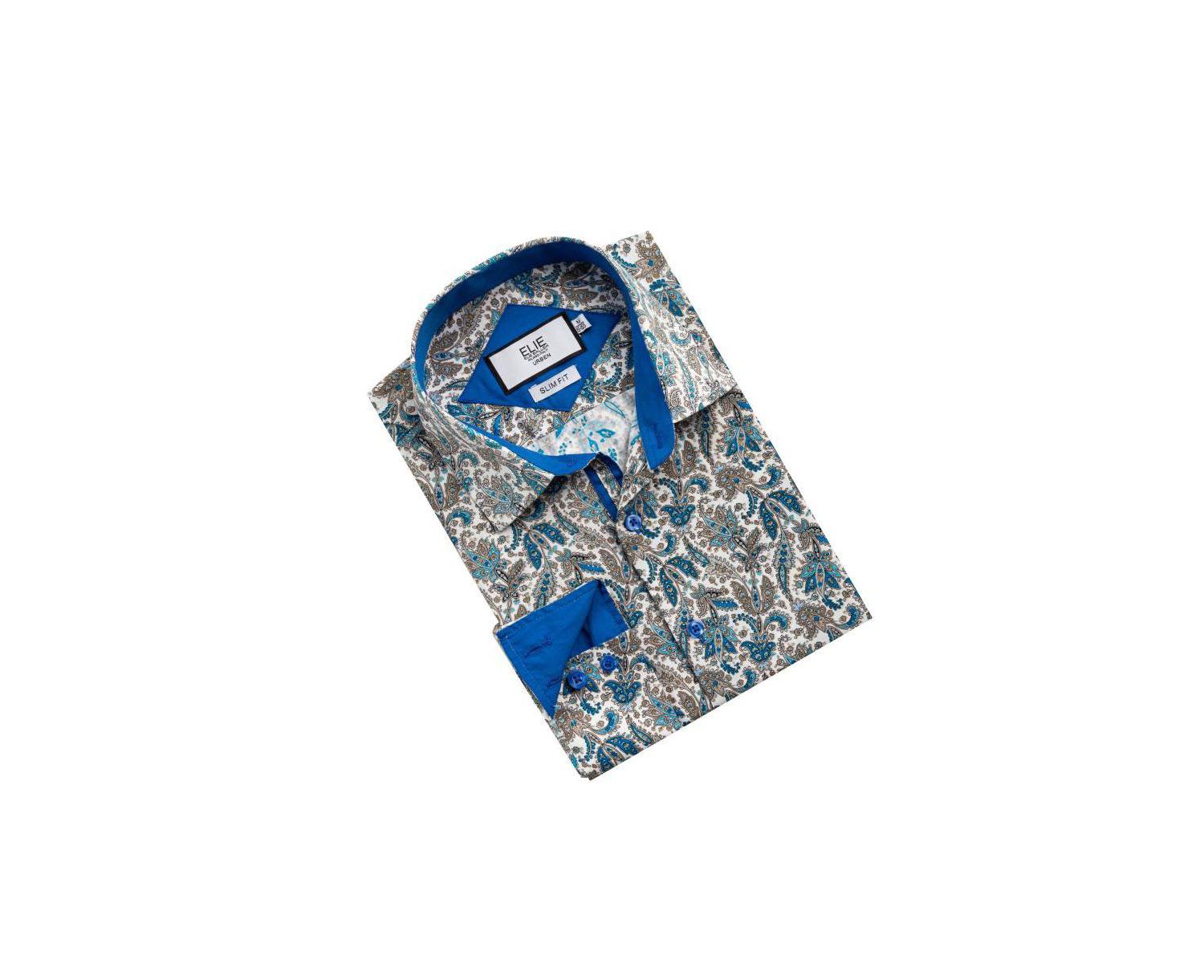 Men's Slim Fit Paisley Sport Button-Down Shirt