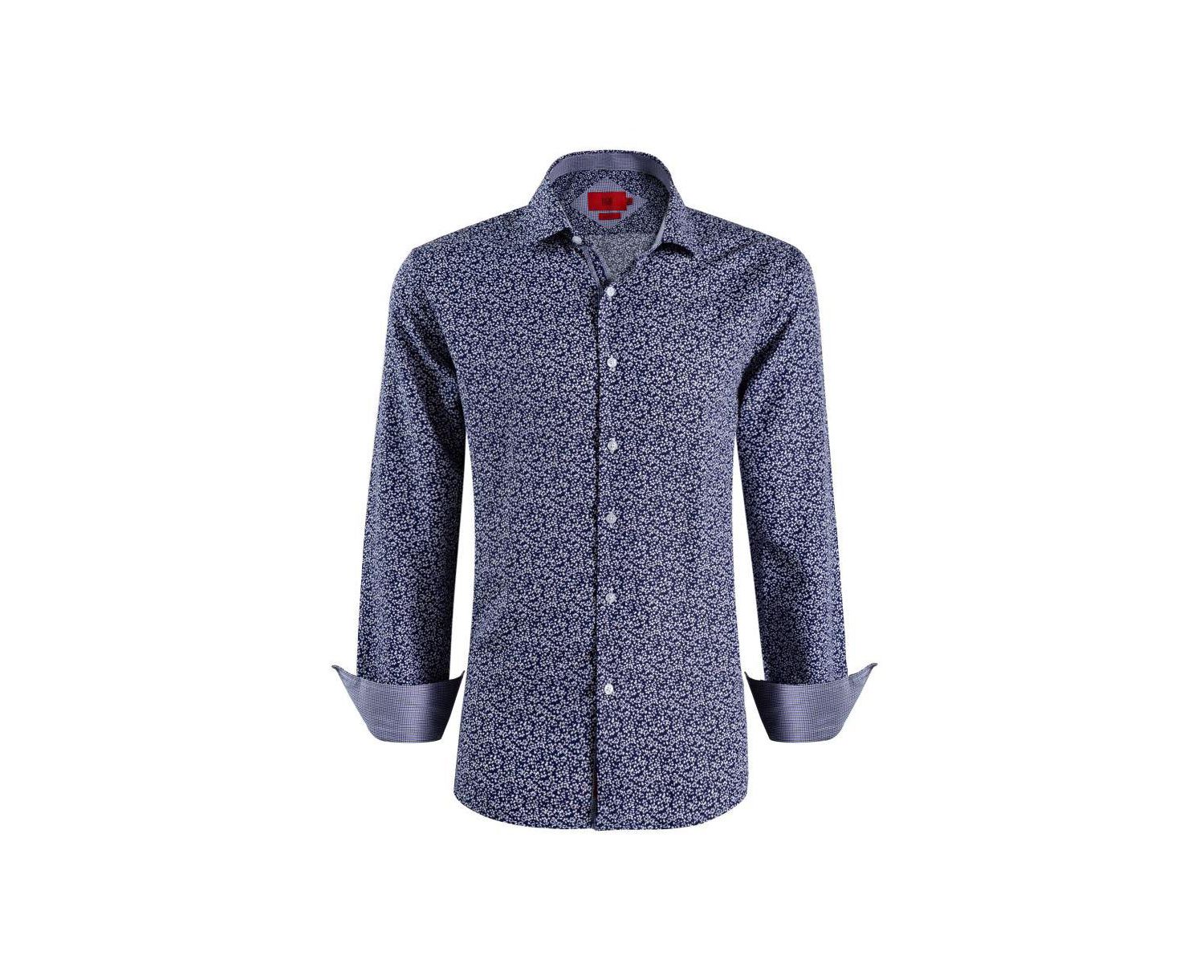 Men's Slim Fit Floral Printed Button-Down Shirt