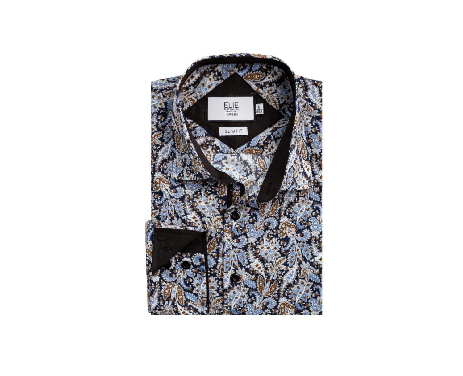 Men's Slim Fit Paisley Sport Button-Down Shirt
