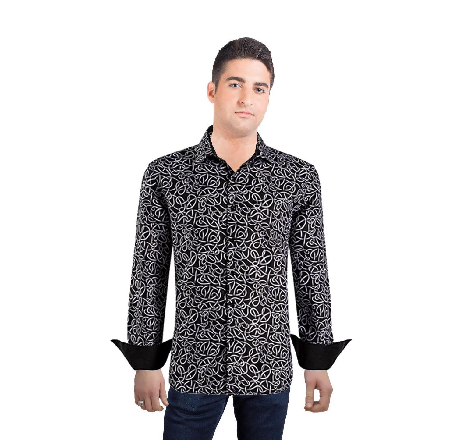 Men's Slim Fit Swirl Print Shirt