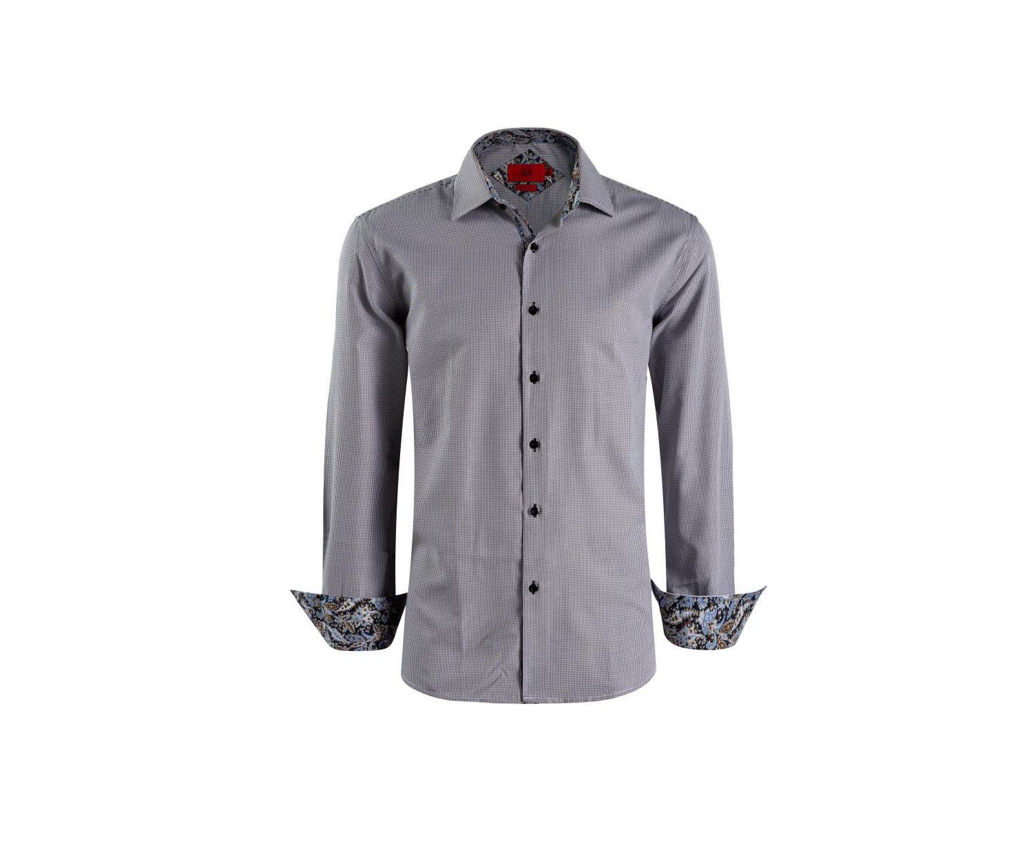 Men's Slim Fit Houndstooth Dress Shirt