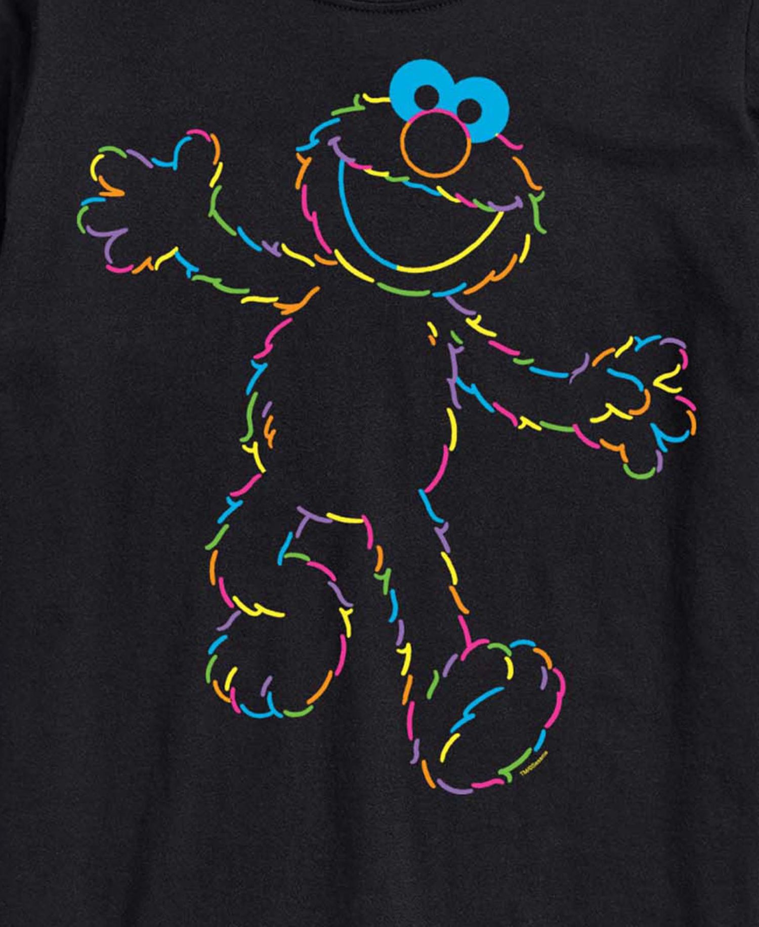 Men's Sesame Street Elmo Rainbow Lineart Short-Sleeve Graphic T-Shirt