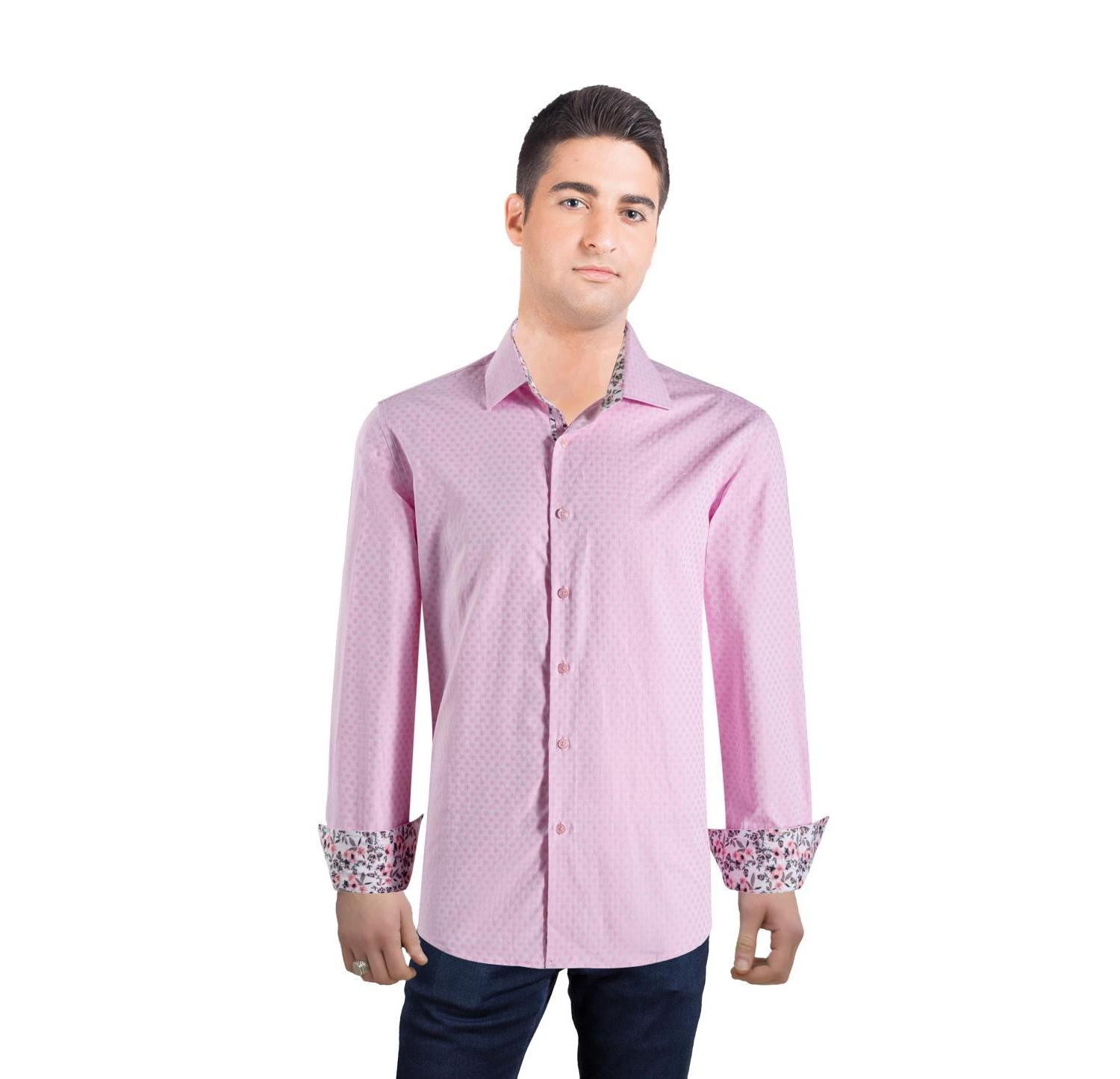 Men's Slim Fit Jacquard Dot Button-Down Shirt