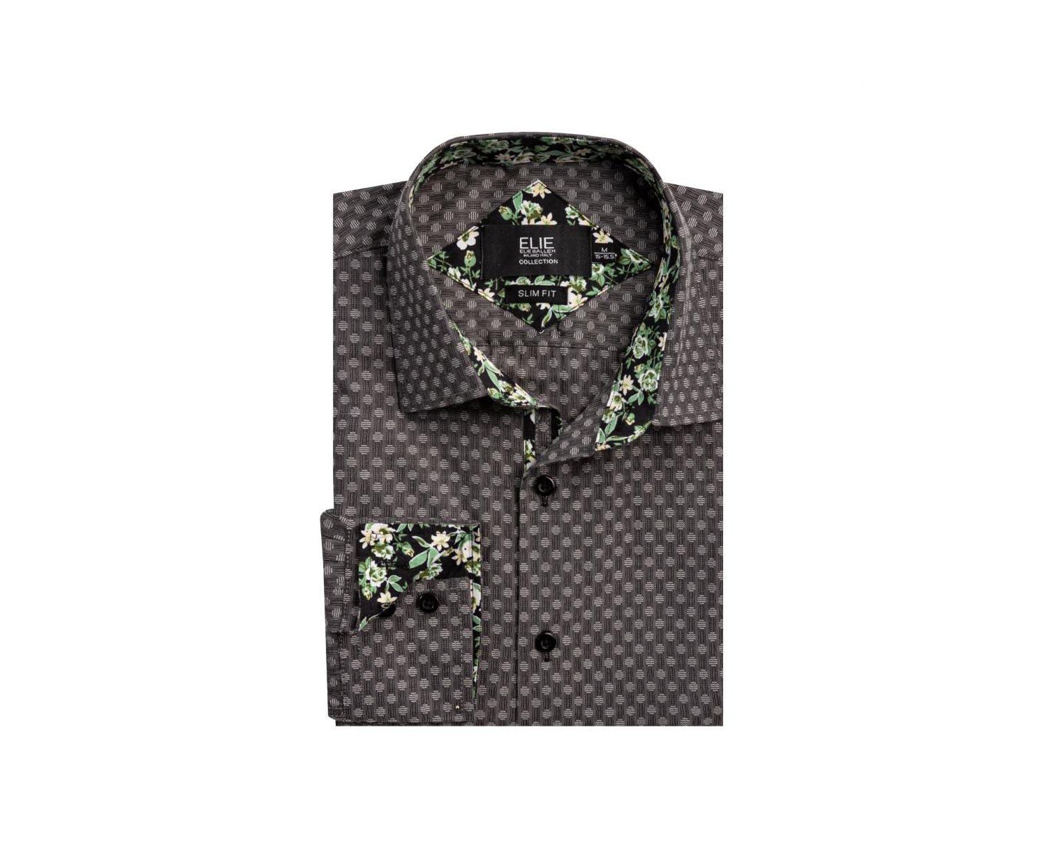 Men's Slim Fit Jacquard Dot Button-Down Shirt