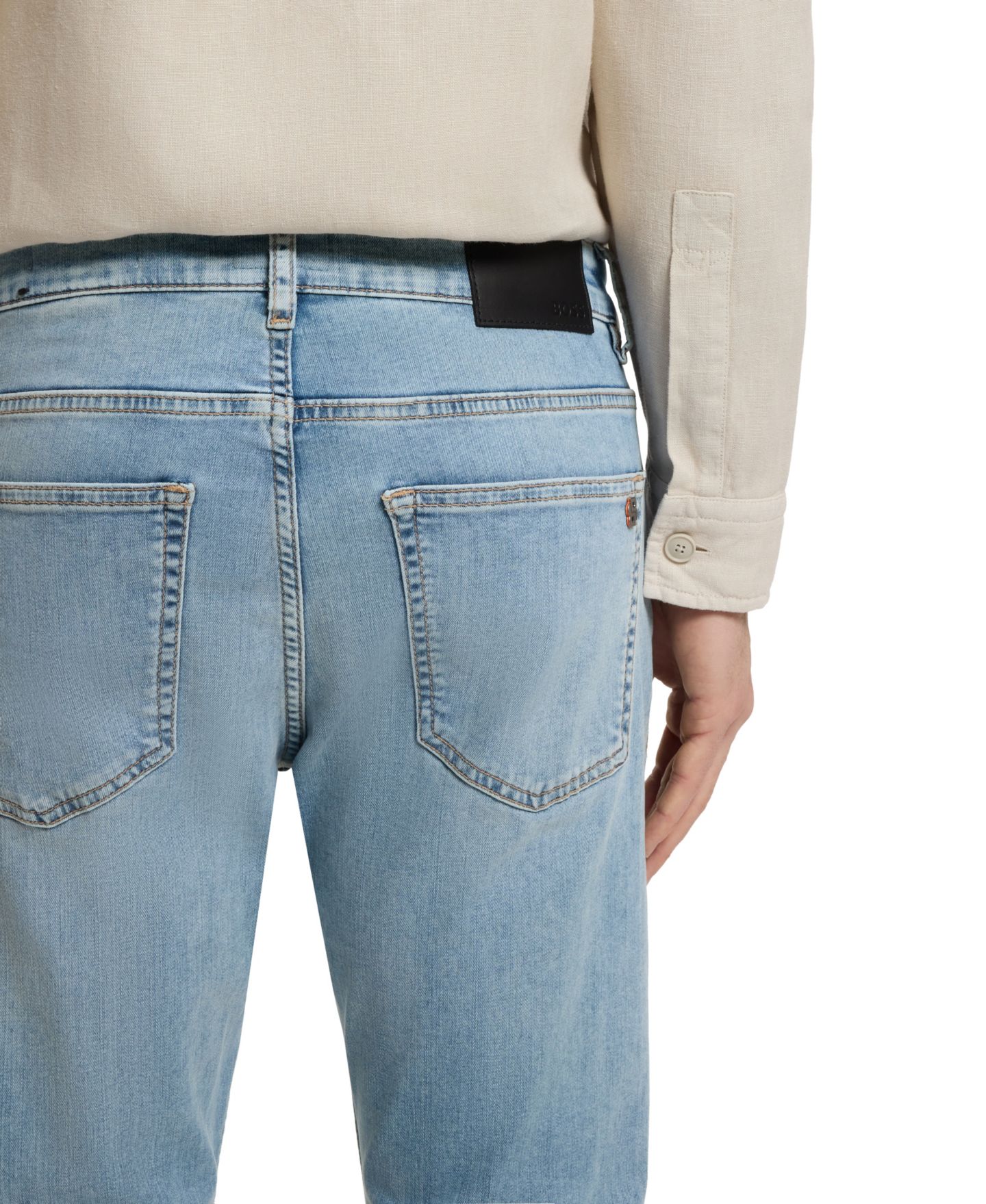 Мужские джинсы Hugo Boss Soft-Motion Denim Delaware Slim-Fit, цвет: Аквамариновый — фото 5