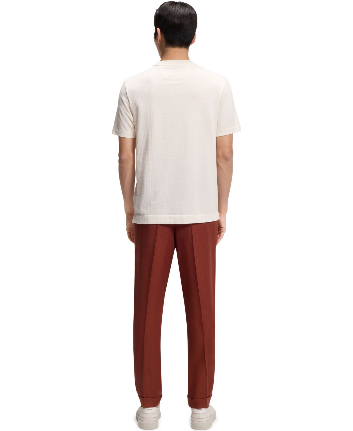 Men's Cotton-Silk Geometric Jacquard T-Shirt