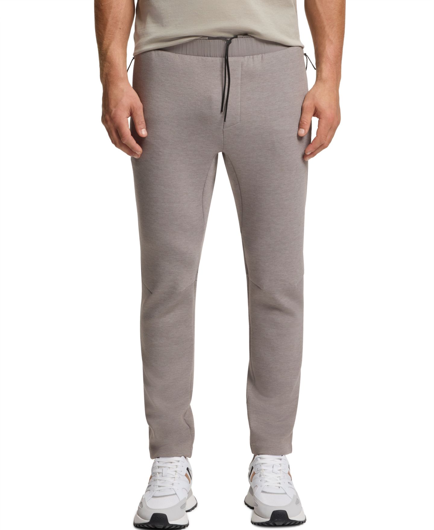 Мужские брюки Hugo Boss Reflective Detail Regular-Fit Tracksuit Bottom, цвет: Серый — фото 1