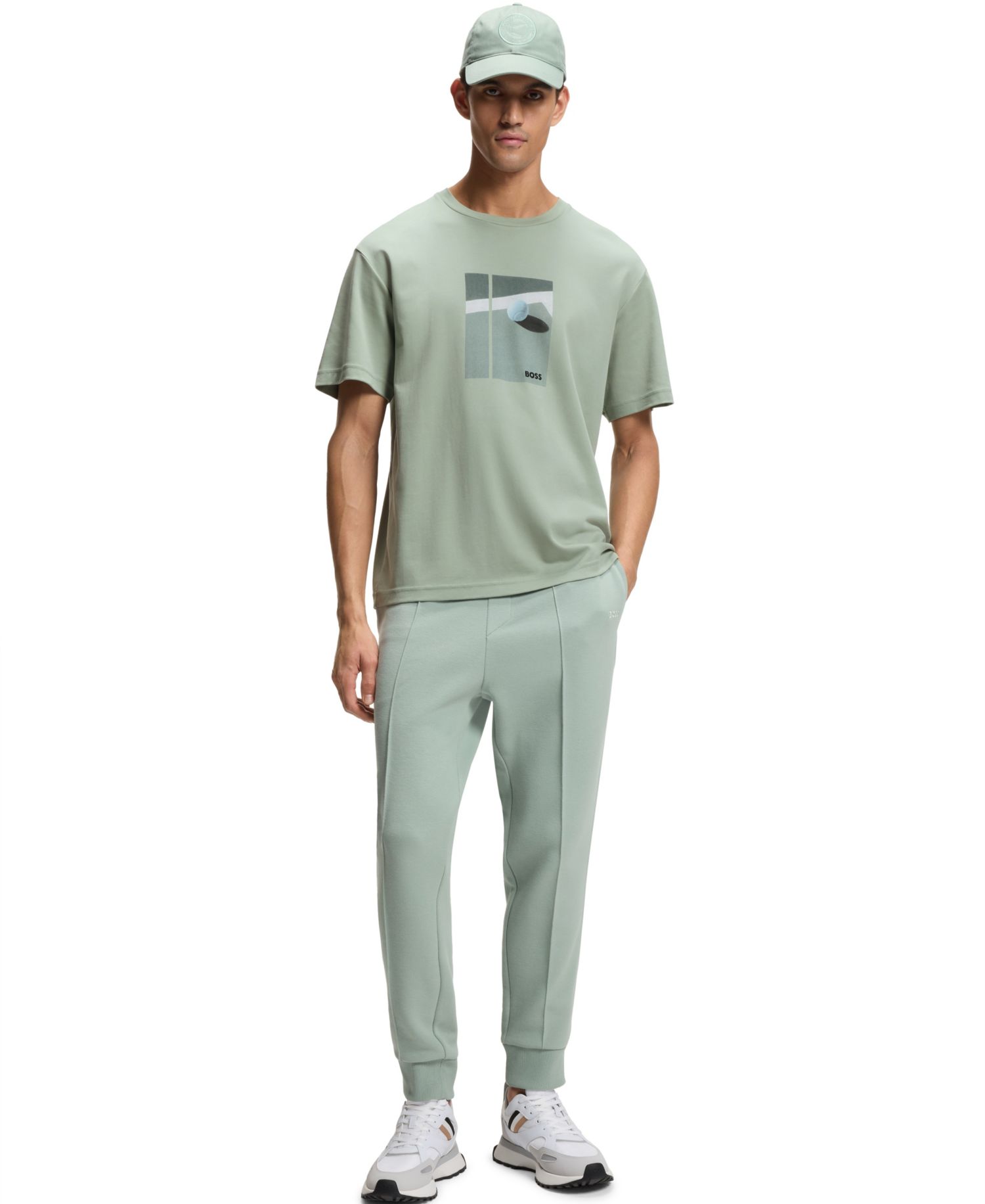 Men's Pima-Cotton Tennis Artwork Regular-Fit T-Shirt