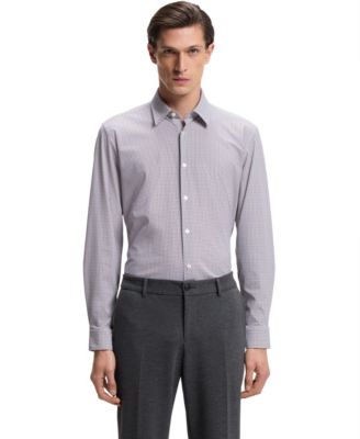 Men's Printed Performance-Stretch Jersey Slim-Fit Dress Shirt