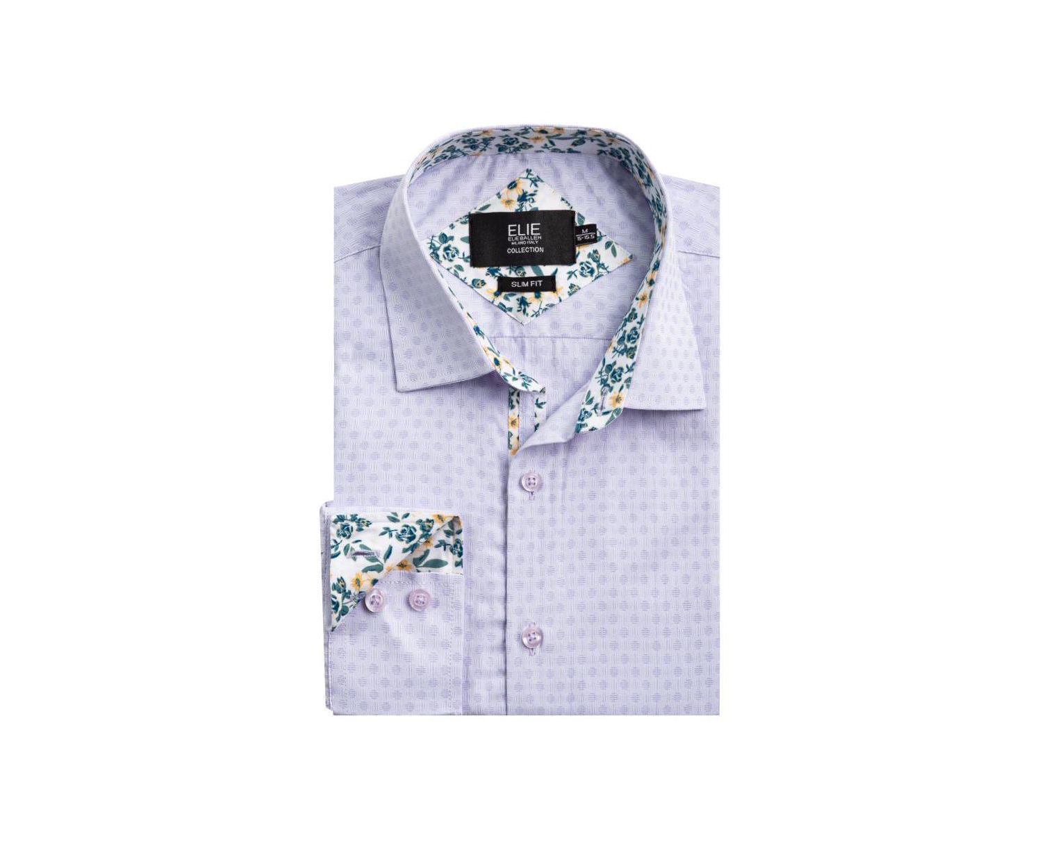 Men's Slim Fit Jacquard Dot Button-Down Shirt