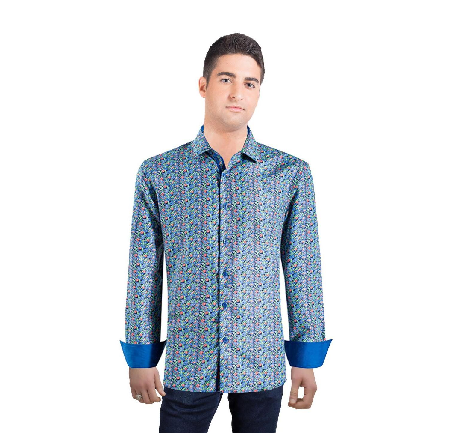 Men's Slim Fit Paisley Print Button-Down Shirt By
