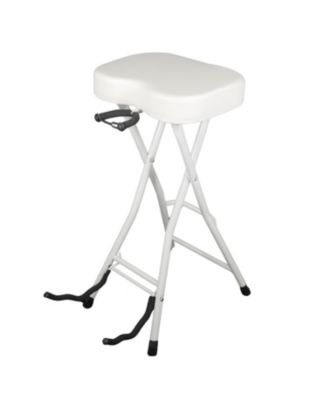 Guitar Stool Padded Chair Foldable Heavy Duty Music Seat Built in Foot Rest Guitar Stand