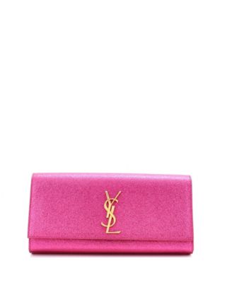 Long Classic Monogram Clutch Metallic Calfskin