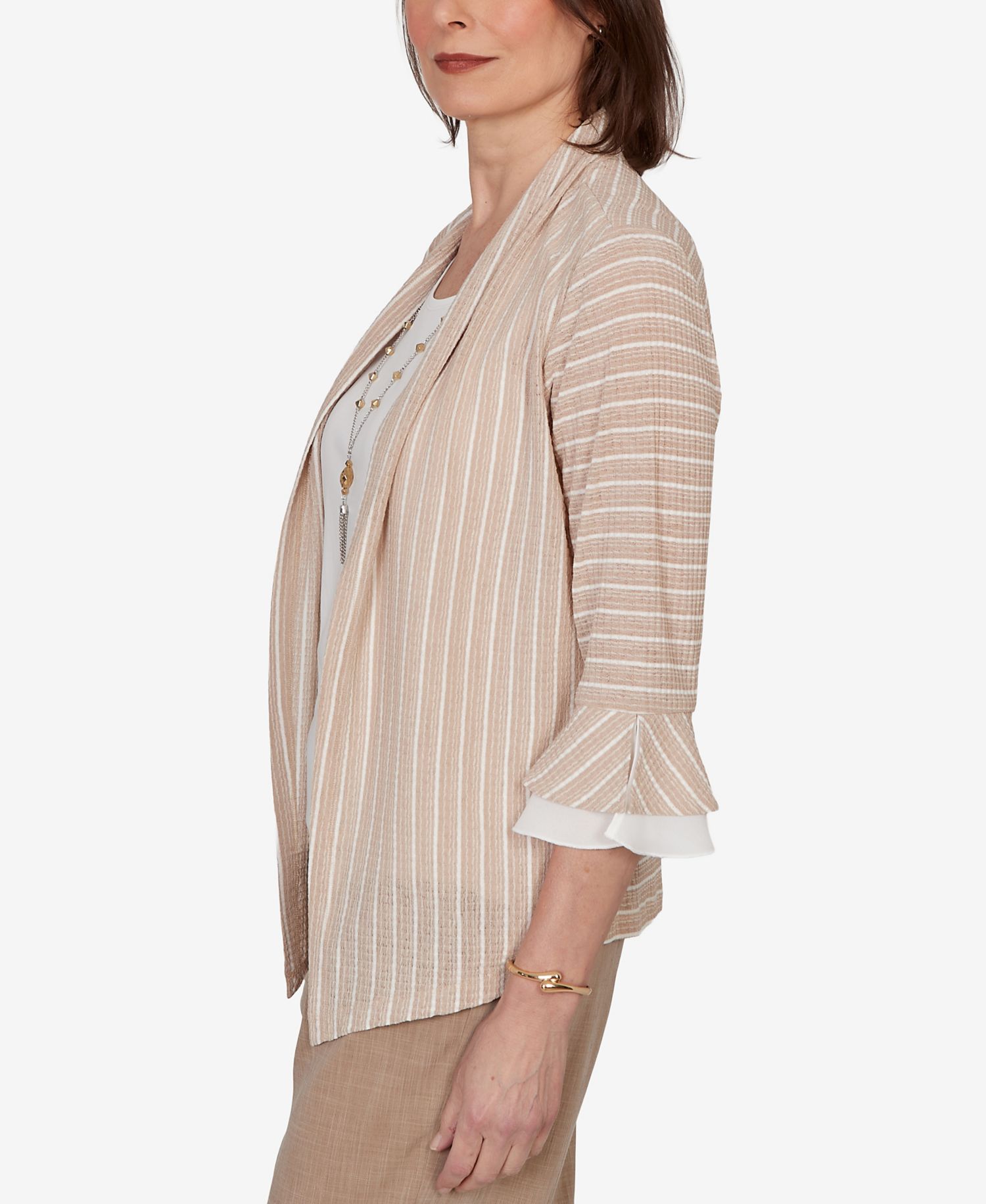 Women's Grand Bazaar Vertical Stripe Two-in-One Top with Necklace