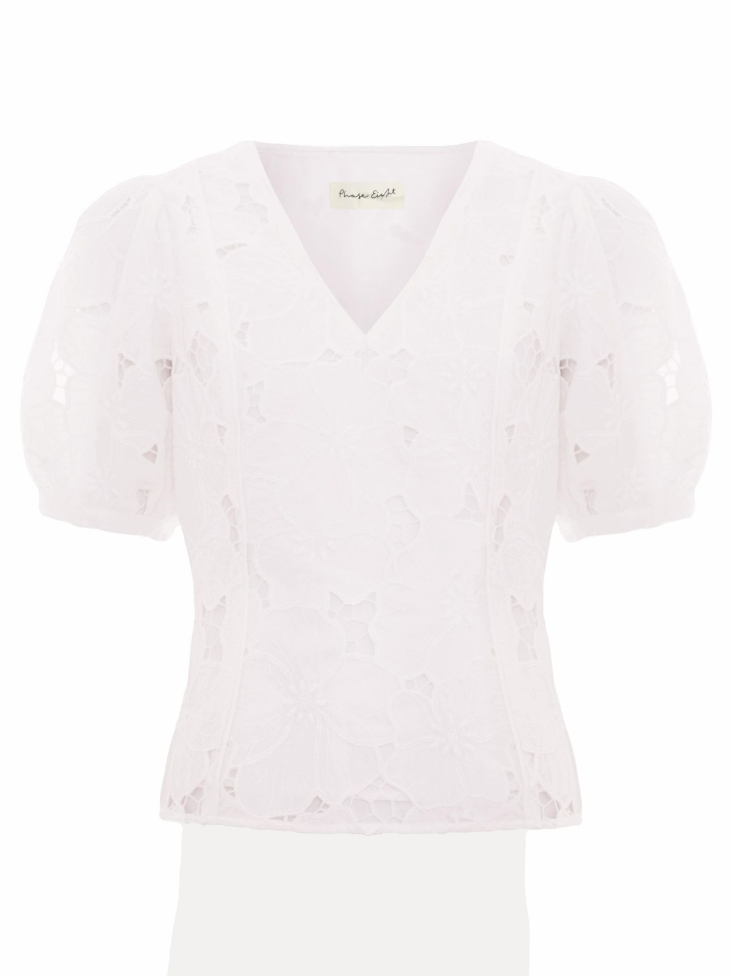 Женская блузка Phase Eight Marina V-Neck Lace, цвет: Слоновая кость — фото 2